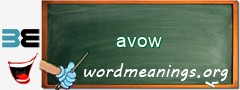 WordMeaning blackboard for avow